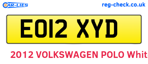 EO12XYD are the vehicle registration plates.