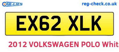 EX62XLK are the vehicle registration plates.