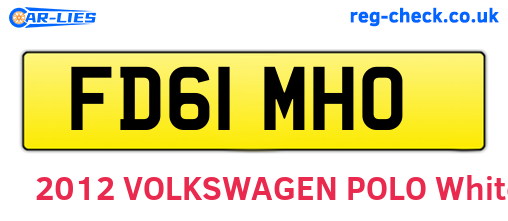 FD61MHO are the vehicle registration plates.