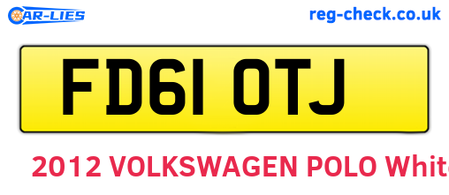 FD61OTJ are the vehicle registration plates.