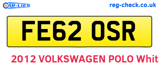FE62OSR are the vehicle registration plates.