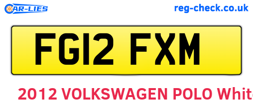 FG12FXM are the vehicle registration plates.