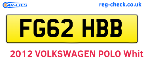 FG62HBB are the vehicle registration plates.
