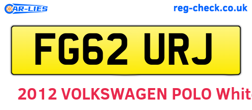 FG62URJ are the vehicle registration plates.