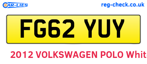 FG62YUY are the vehicle registration plates.