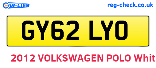 GY62LYO are the vehicle registration plates.