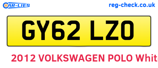 GY62LZO are the vehicle registration plates.