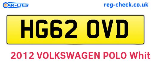 HG62OVD are the vehicle registration plates.