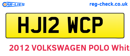 HJ12WCP are the vehicle registration plates.