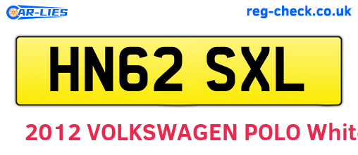 HN62SXL are the vehicle registration plates.