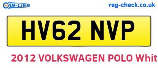 HV62NVP are the vehicle registration plates.