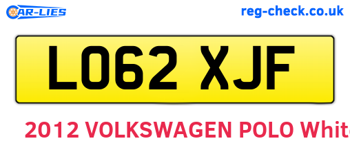 LO62XJF are the vehicle registration plates.