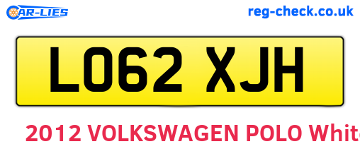 LO62XJH are the vehicle registration plates.