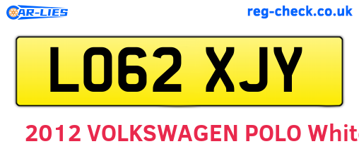 LO62XJY are the vehicle registration plates.