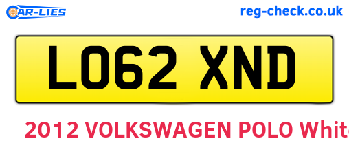 LO62XND are the vehicle registration plates.