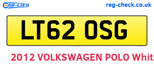 LT62OSG are the vehicle registration plates.