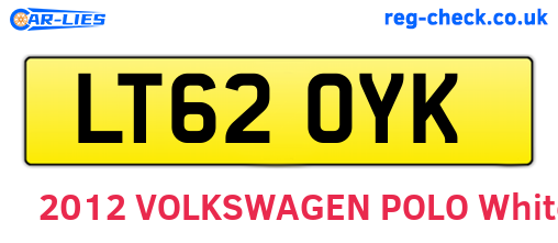 LT62OYK are the vehicle registration plates.