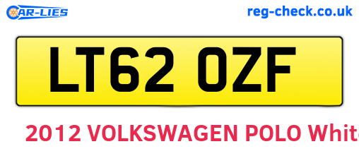 LT62OZF are the vehicle registration plates.