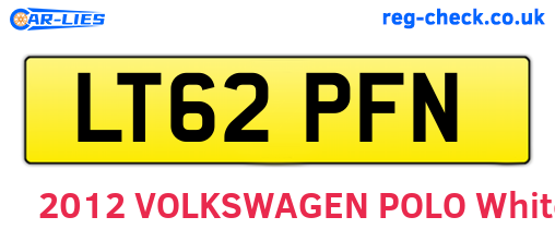 LT62PFN are the vehicle registration plates.