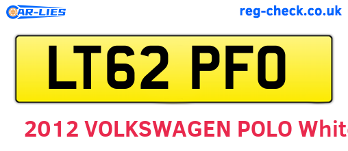 LT62PFO are the vehicle registration plates.