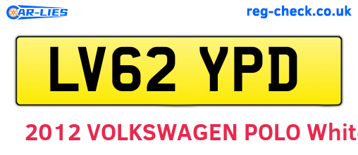 LV62YPD are the vehicle registration plates.
