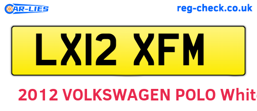 LX12XFM are the vehicle registration plates.