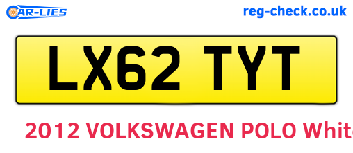 LX62TYT are the vehicle registration plates.