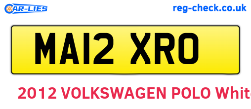 MA12XRO are the vehicle registration plates.