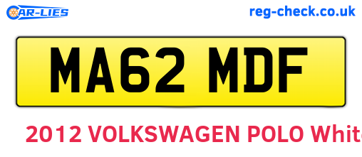 MA62MDF are the vehicle registration plates.