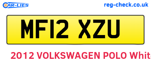 MF12XZU are the vehicle registration plates.