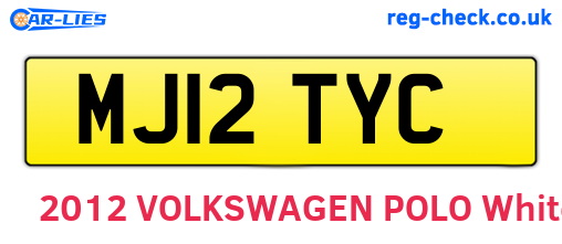 MJ12TYC are the vehicle registration plates.