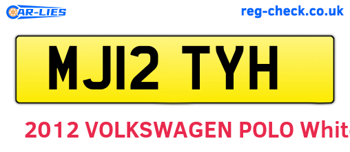 MJ12TYH are the vehicle registration plates.