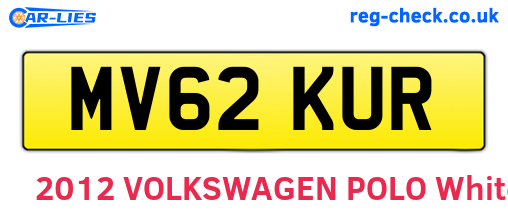 MV62KUR are the vehicle registration plates.