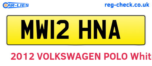MW12HNA are the vehicle registration plates.