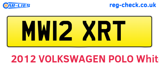 MW12XRT are the vehicle registration plates.