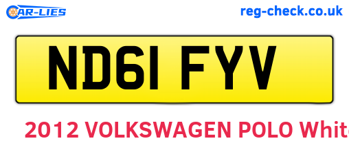 ND61FYV are the vehicle registration plates.