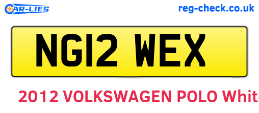 NG12WEX are the vehicle registration plates.