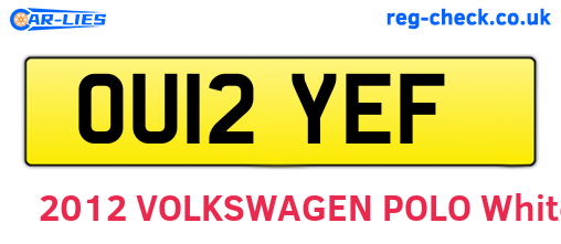 OU12YEF are the vehicle registration plates.