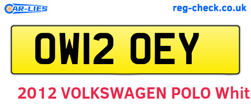 OW12OEY are the vehicle registration plates.