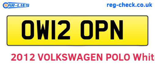 OW12OPN are the vehicle registration plates.