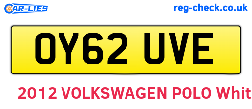 OY62UVE are the vehicle registration plates.