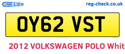 OY62VST are the vehicle registration plates.