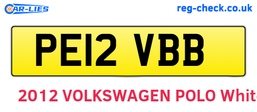 PE12VBB are the vehicle registration plates.