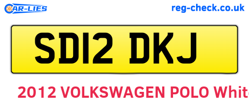 SD12DKJ are the vehicle registration plates.