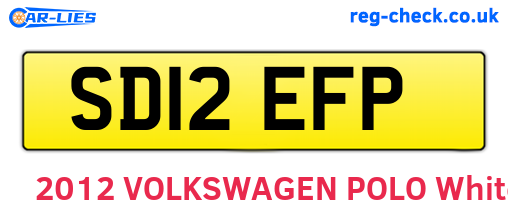 SD12EFP are the vehicle registration plates.