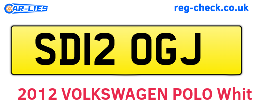 SD12OGJ are the vehicle registration plates.