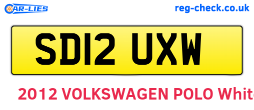 SD12UXW are the vehicle registration plates.