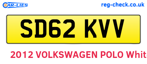 SD62KVV are the vehicle registration plates.