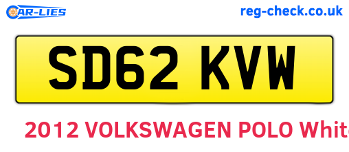 SD62KVW are the vehicle registration plates.