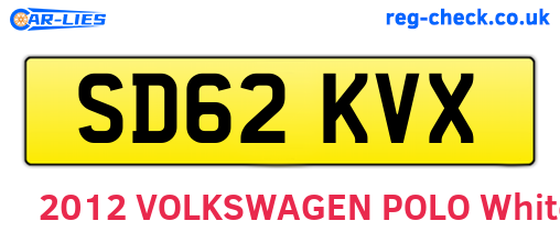 SD62KVX are the vehicle registration plates.